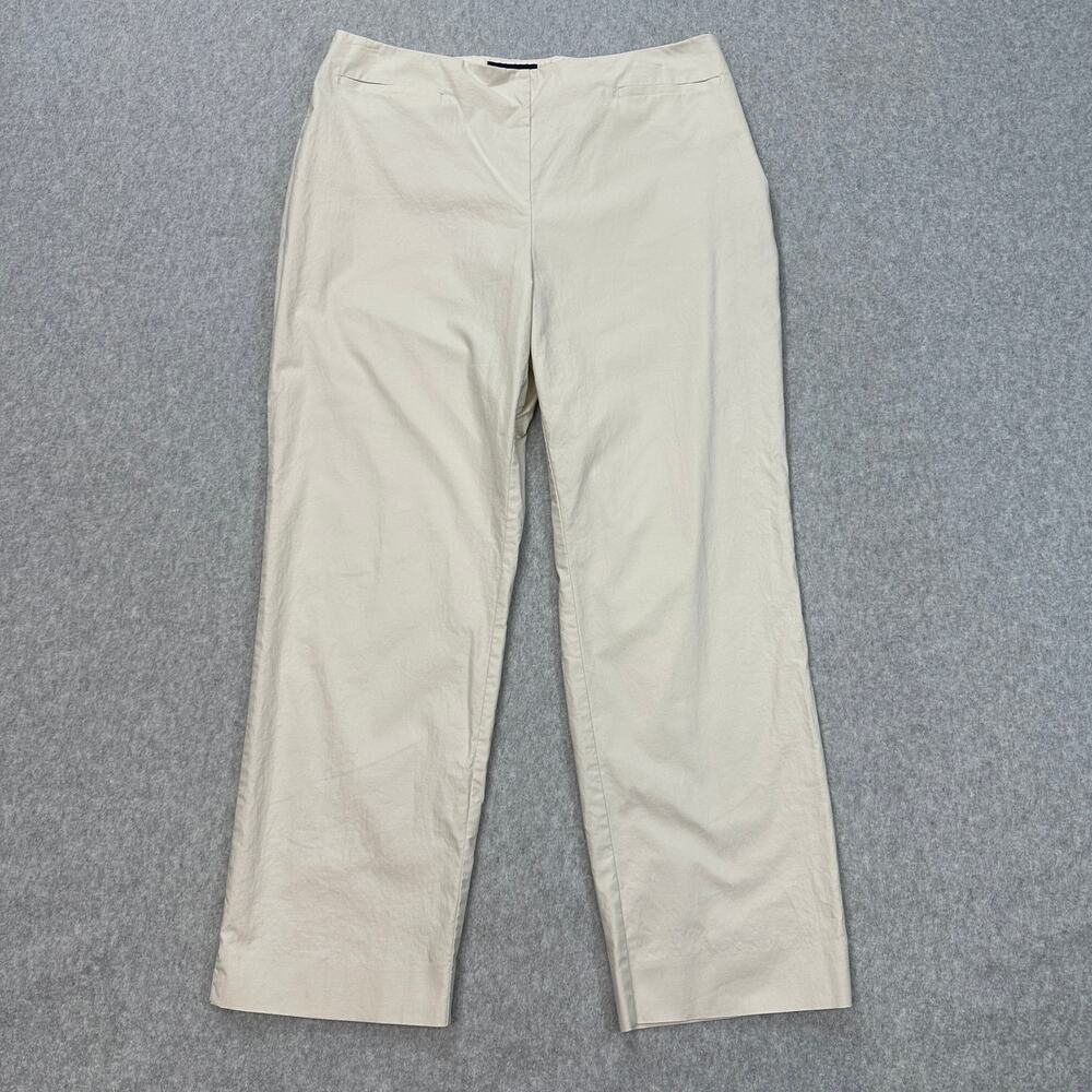 Ann Taylor Petites Dress Pants Womens Size 10P Khaki Straight Leg Trouser Career